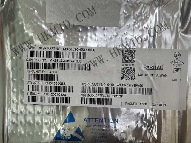 全新原裝 MXIC MX66L2G45GXRI00 串行NOR閃存 2Gb SPI - 四 I/O，DTR