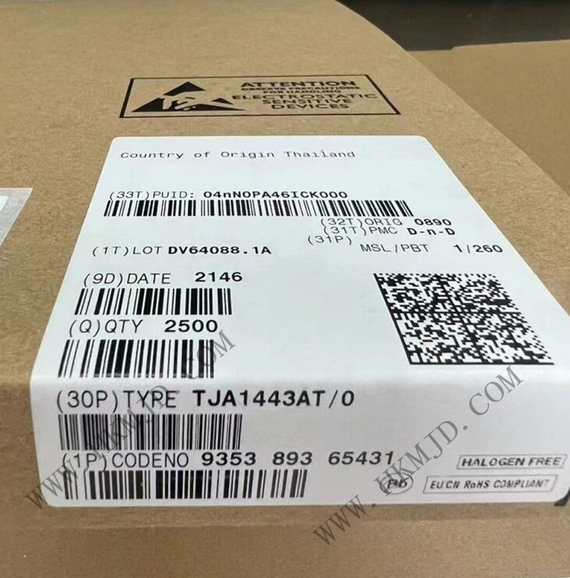 （分銷NXP）CAN 接口IC TJA1443AT、TJA1443AT/0Z 帶睡眠模式的高速 CAN 收發(fā)器