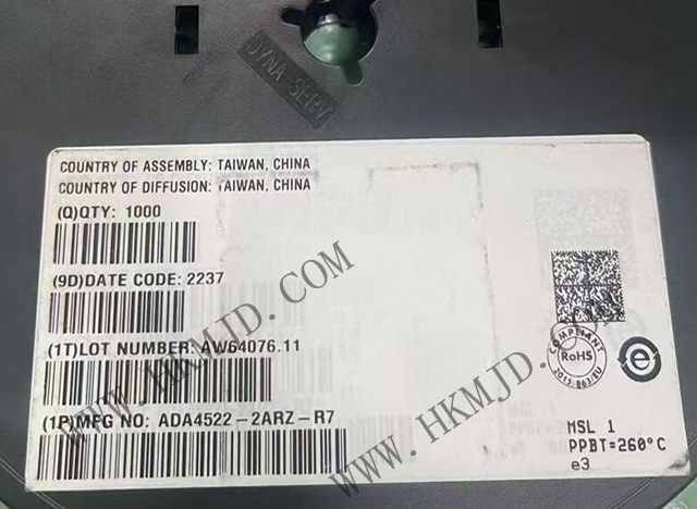 出售【ADI】低功耗運算放大器 ADA4522-2ARZ 55V、雙通道、零漂移運算放大器