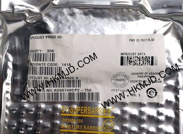 AD6674BCPZ-750：一款385 MHz BW IF分集接收器