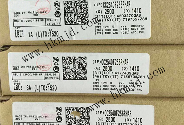 配備256kB 閃存，8kB SRAM【CC2540F256RHAR】——帶 USB 的低功耗 Bluetooth?無線MCU