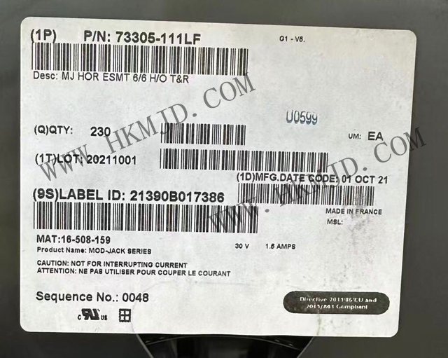 原裝正品！安費(fèi)諾連接器 73305-111LF 模塊化連接器 - 插孔